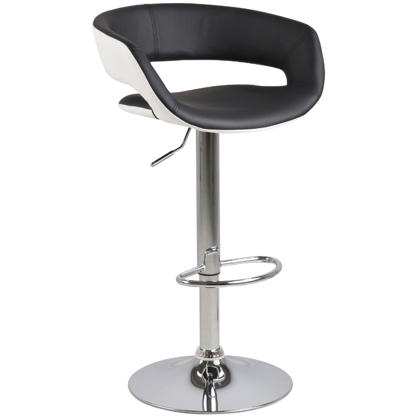 Scandi Černá čalouněná barová židle Phaze 59-80 cm