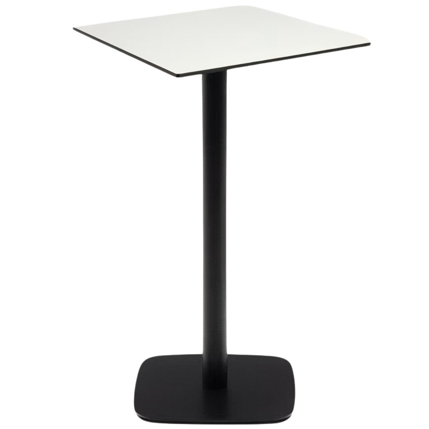 Bílý barový stůl Kave Home Dina 60 x 60 cm s černou podnoží
