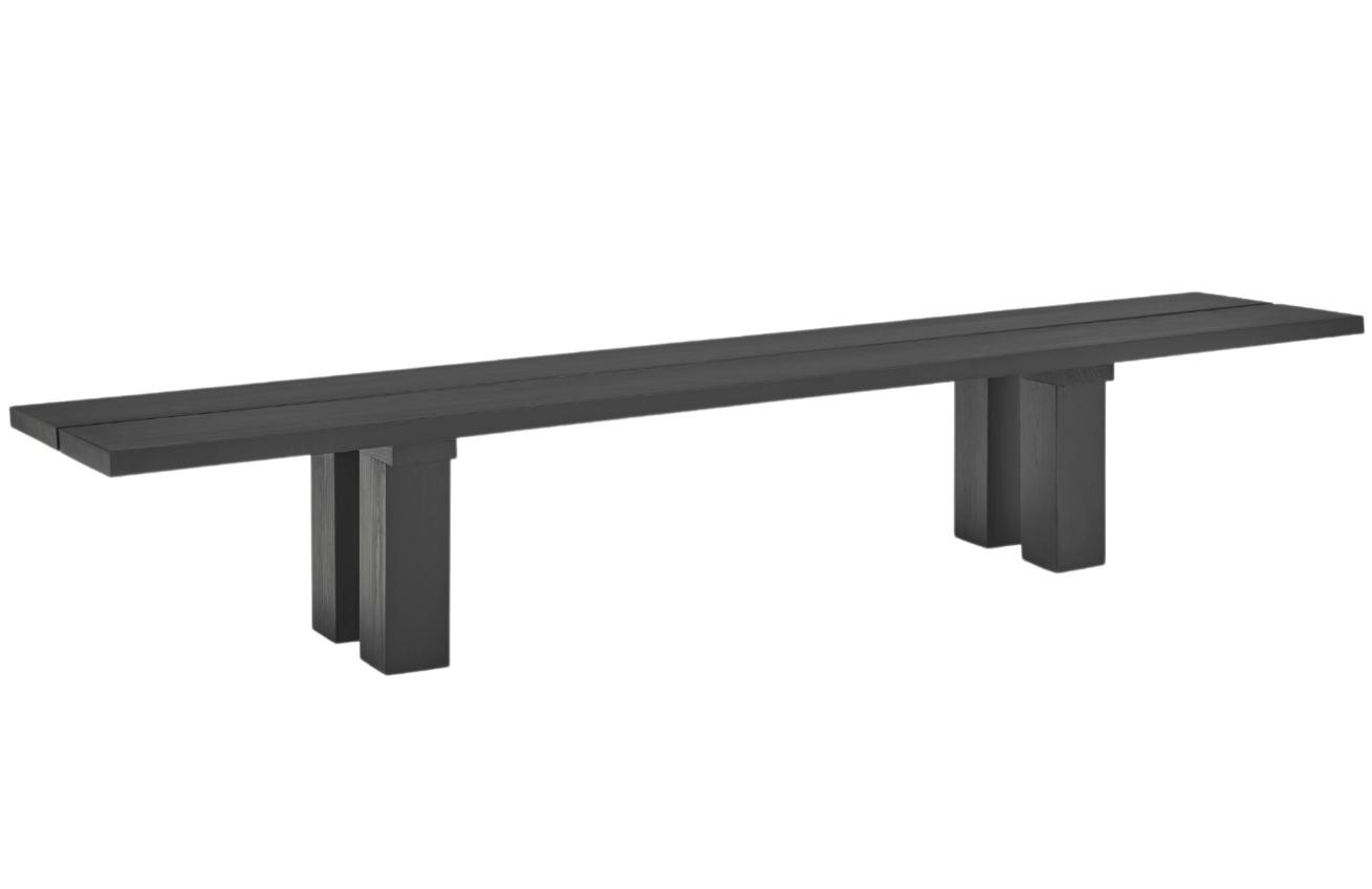 Černá dřevěná lavice Teulat Banda 260 cm