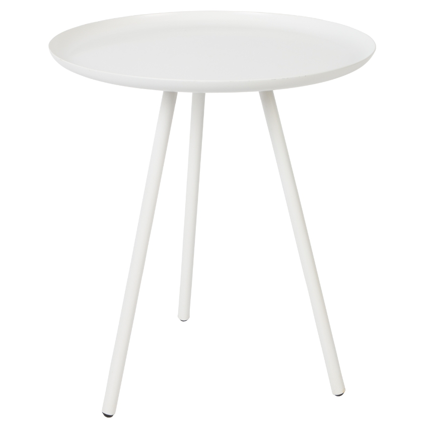 White Label Bílý kovový odkládací stolek WLL FROST 39 cm