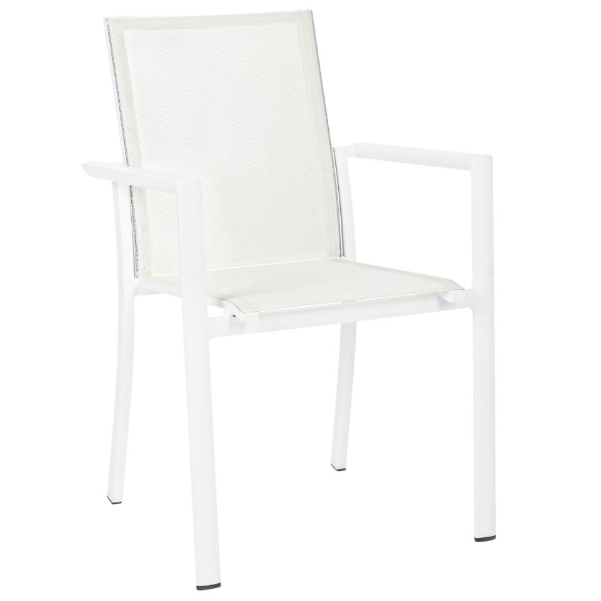 Bílá čalouněná zahradní židle Bizzotto Konnor