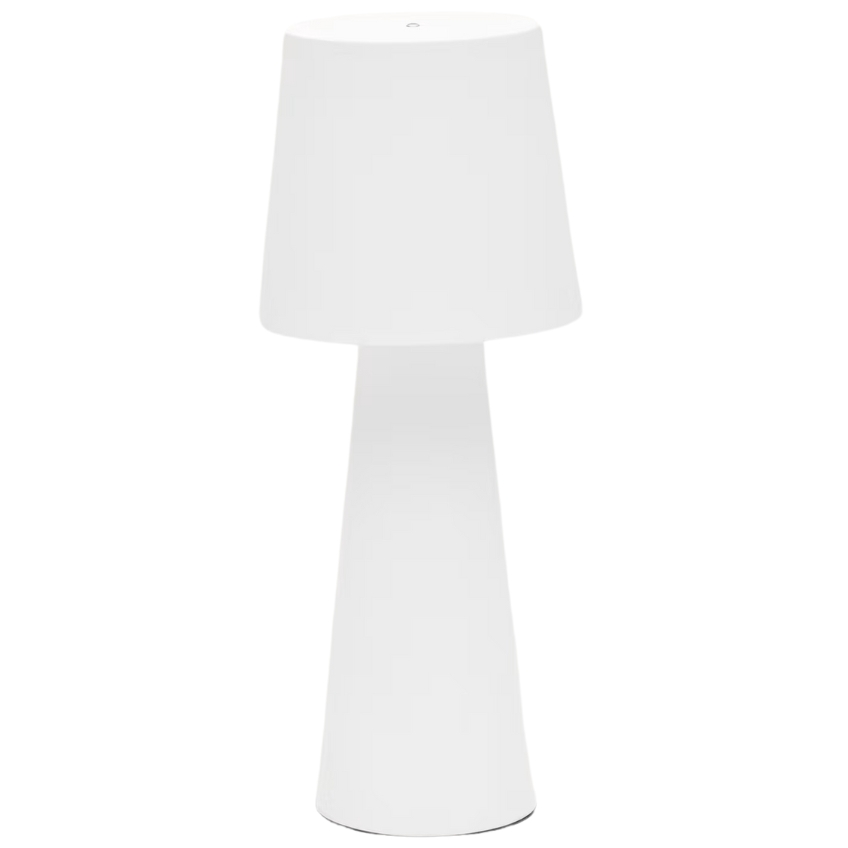 Bílá kovová zahradní stolní LED lampa Kave Home Arenys M