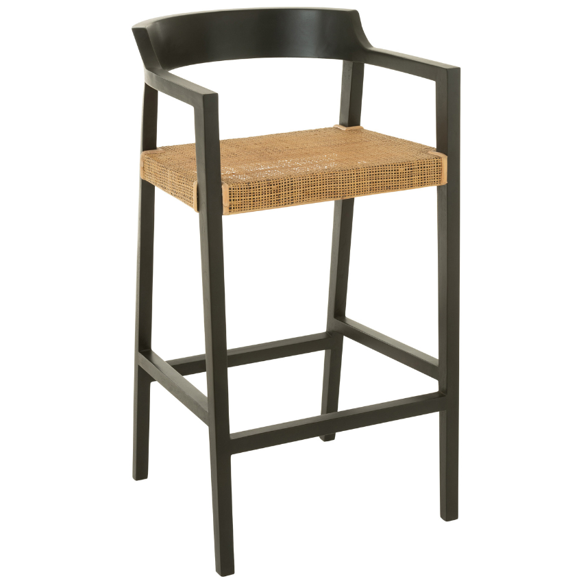 Černá teaková barová židle J-line Talya 78 cm