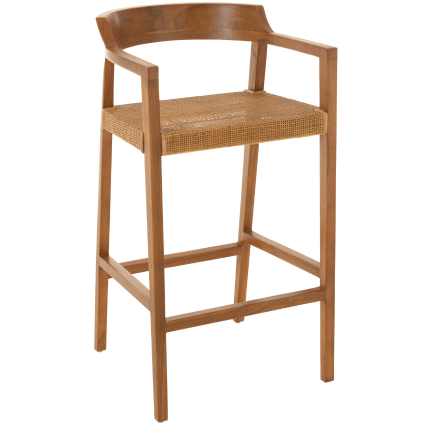 Hnědá teaková barová židle J-line Talya 78 cm