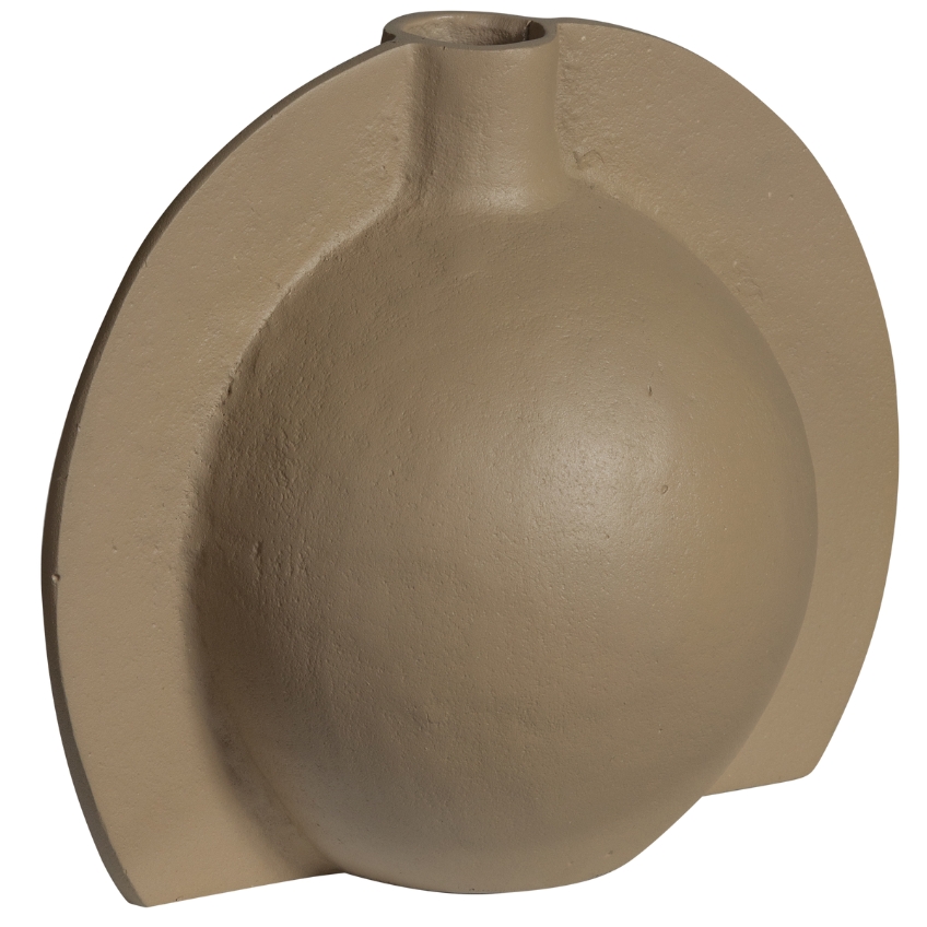 Hoorns Béžová kovová váza Tatlin 22 cm