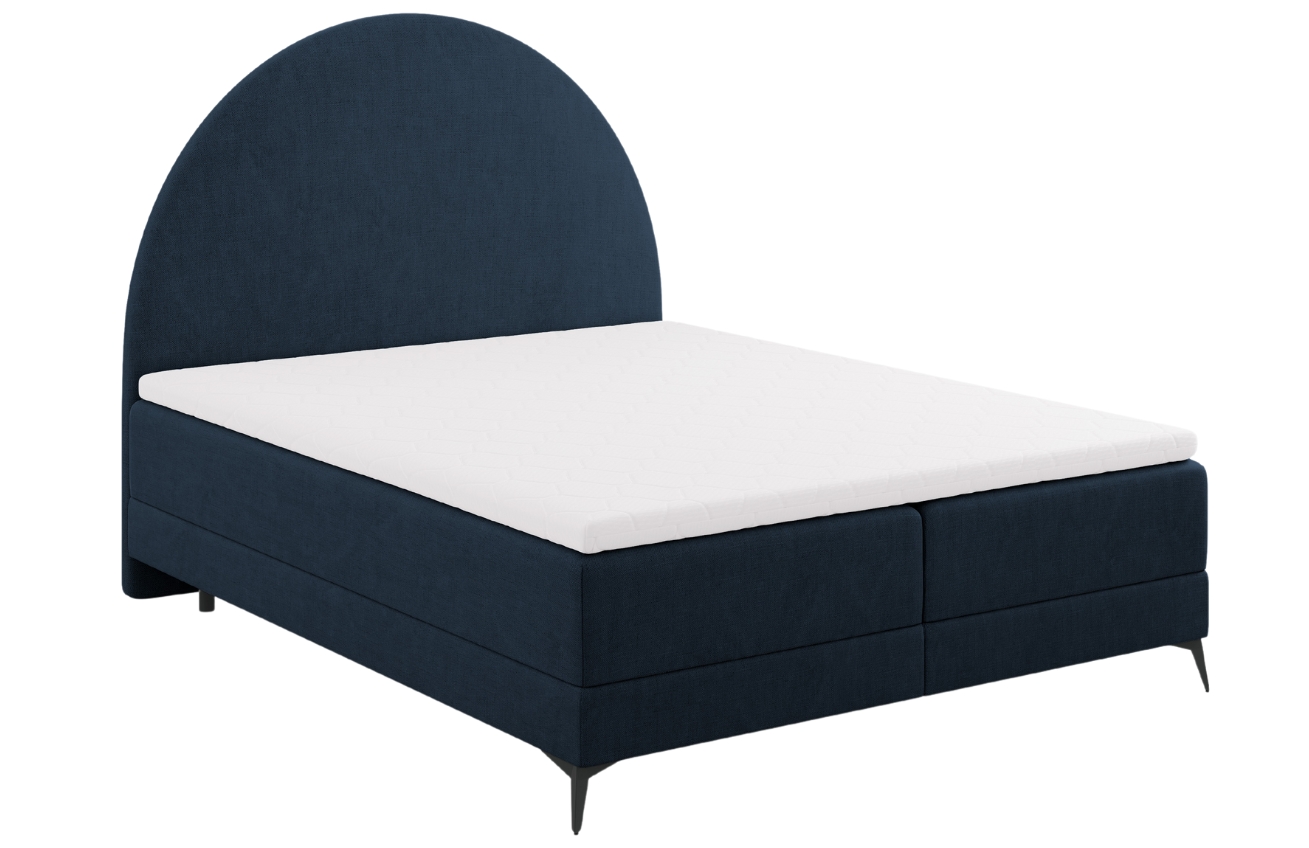 Modrá čalouněná dvoulůžková postel boxspring Cosmopolitan Design Sunrise 180 x 200 cm
