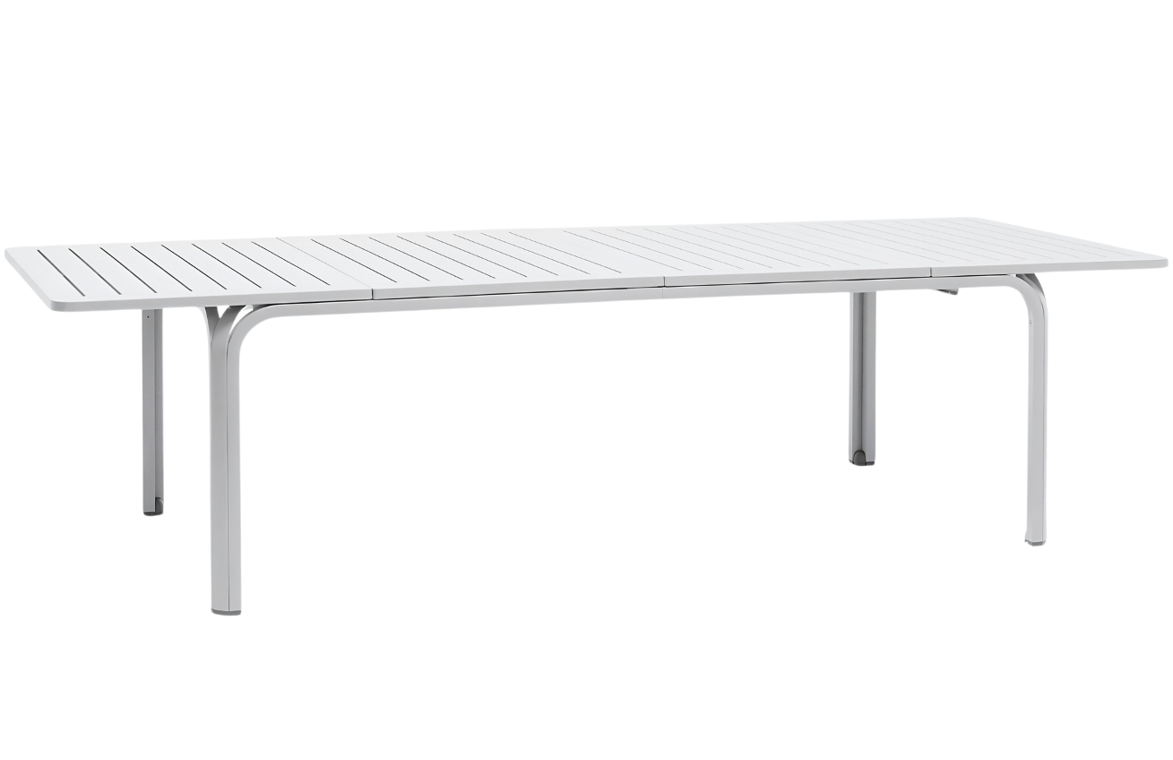 Nardi Bílý plastový rozkládací zahradní stůl Alloro 210/280 x 100 cm