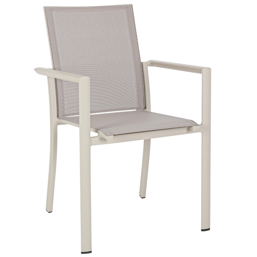 Šedo-bílá čalouněná zahradní židle Bizzotto Konnor