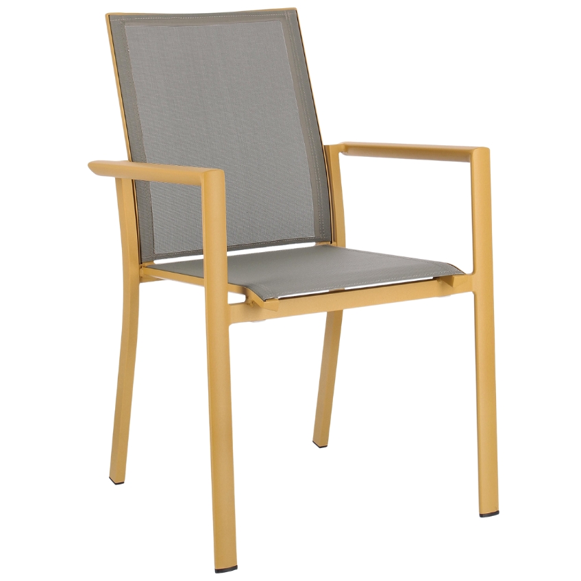 Šedo-žlutá čalouněná zahradní židle Bizzotto Konnor