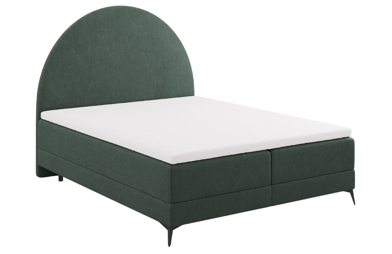 Zelená čalouněná dvoulůžková postel boxspring Cosmopolitan Design Sunrise 180 x 200 cm