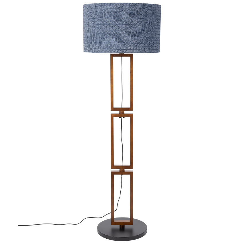 Zuiver Modrá dřevěná stojací lampa DUTCHBONE NASHVILLE 154 cm