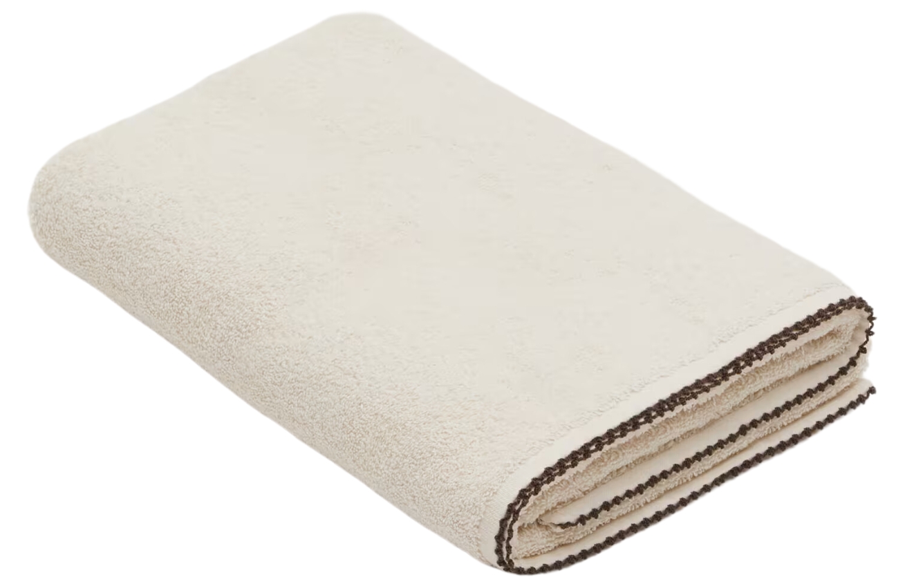 Béžový bavlněný ručník Kave Home Sinami 90 x 150 cm