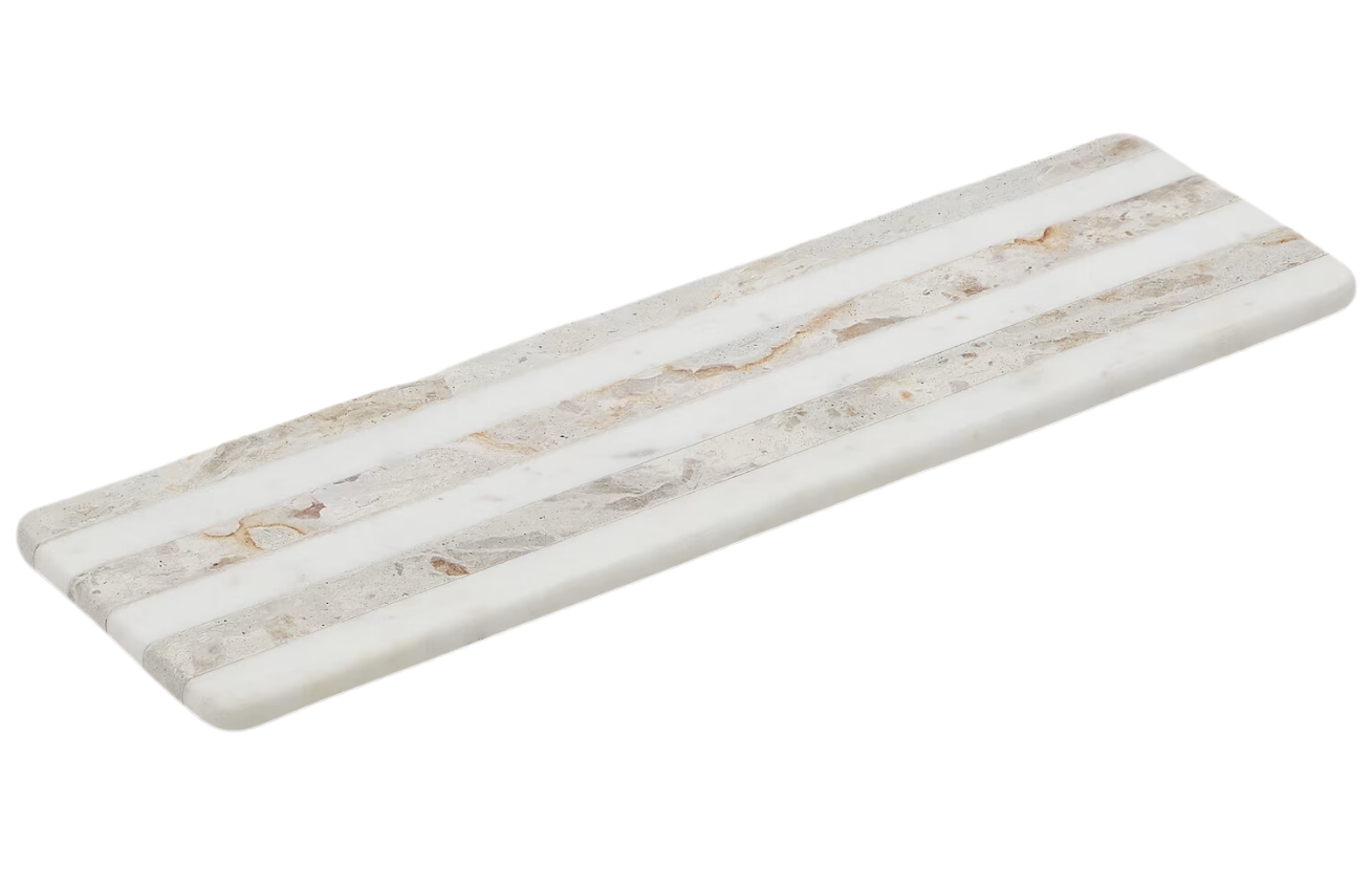 Bílé mramorové servírovací prkénko Kave Home Sylara 53 x 15 cm