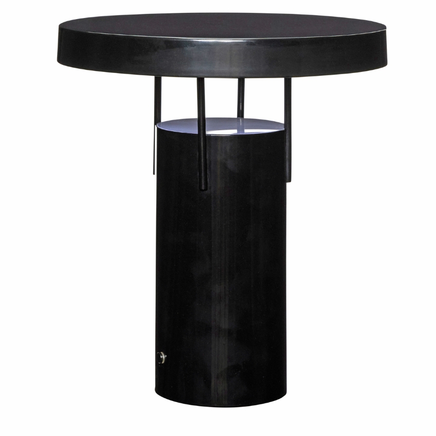 Černá kovová nabíjecí stolní LED lampa Hübsch BringMe