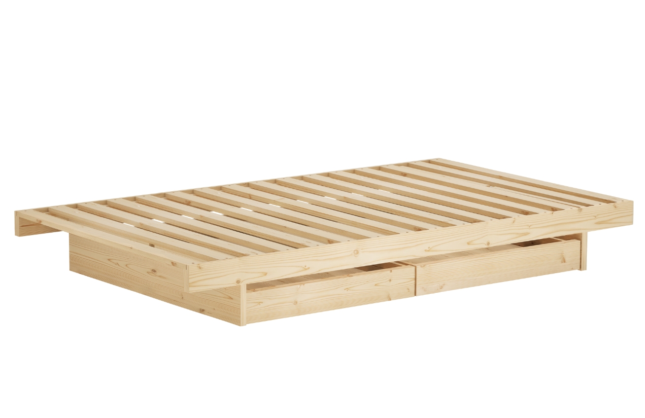 Dřevěná jednolůžková postel Karup Design Kanso 90 x 200 cm s úložným prostorem