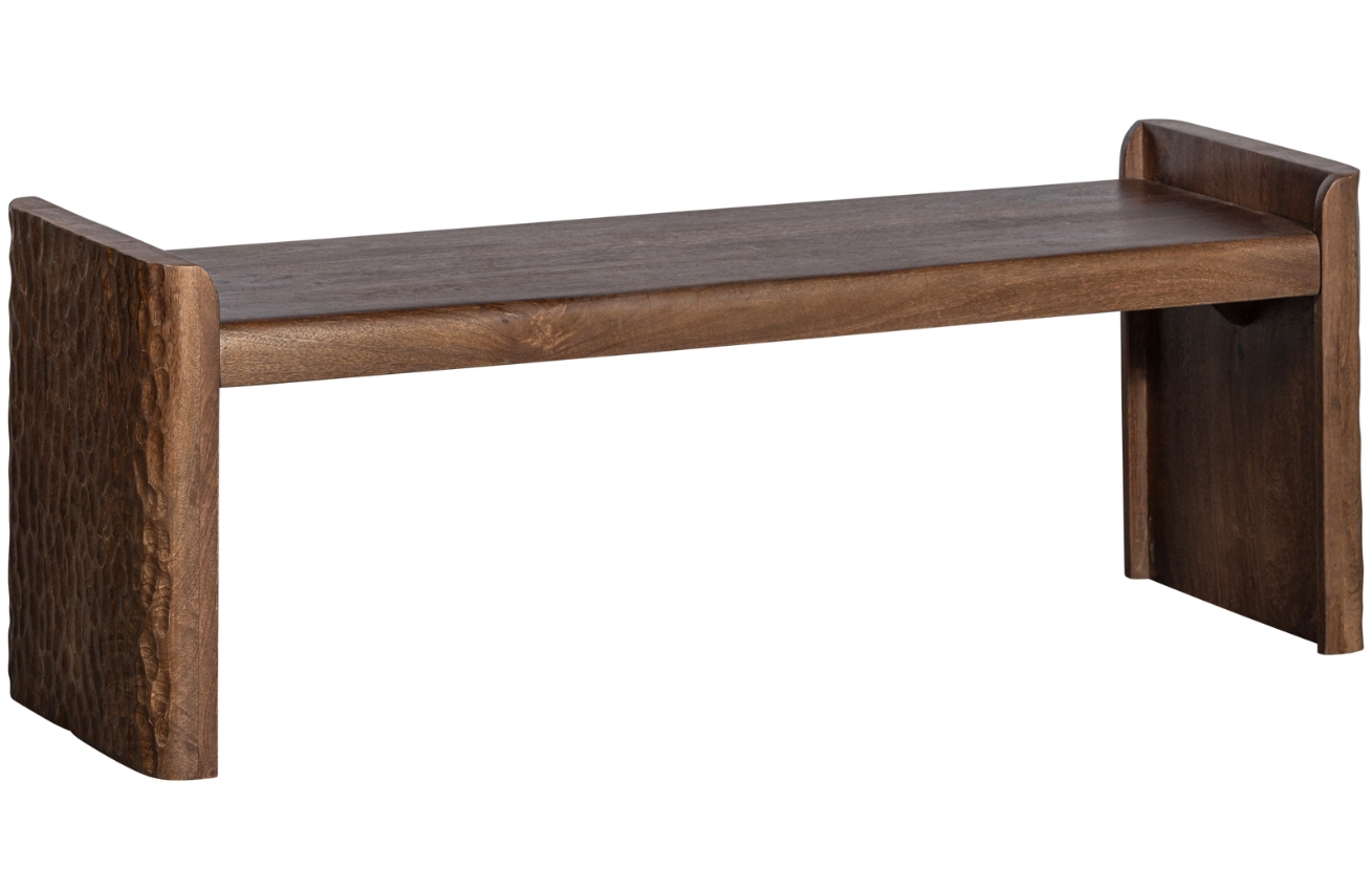 Hoorns Hnědá dřevěná lavice Popp 120 cm