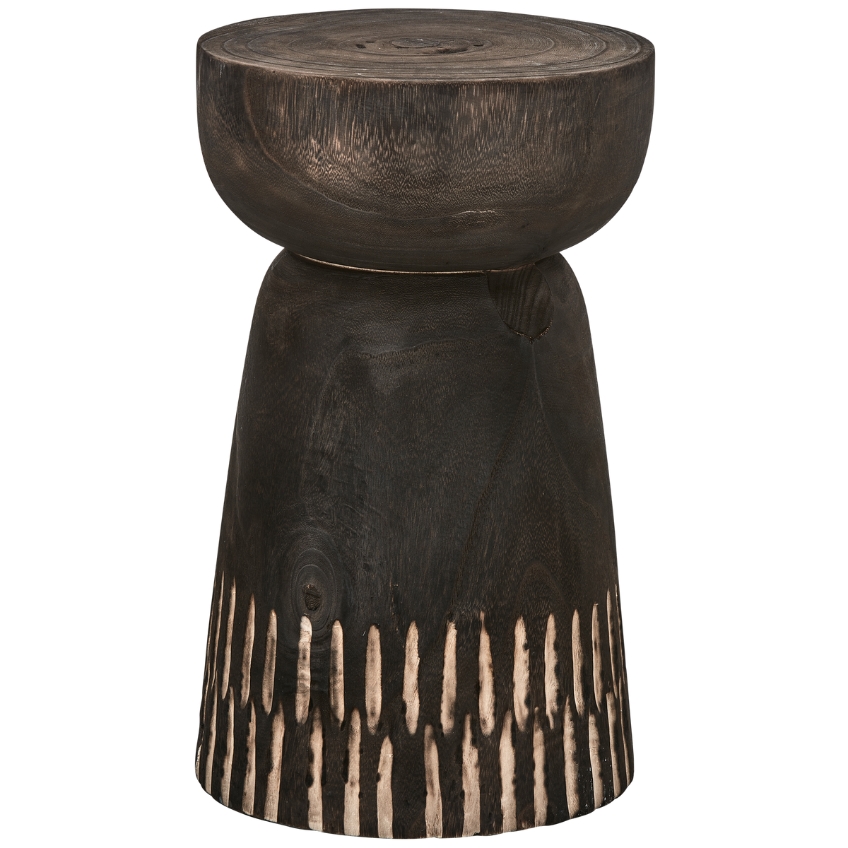 Hoorns Hnědý dřevěný odkládací stolek Pierre 29 cm