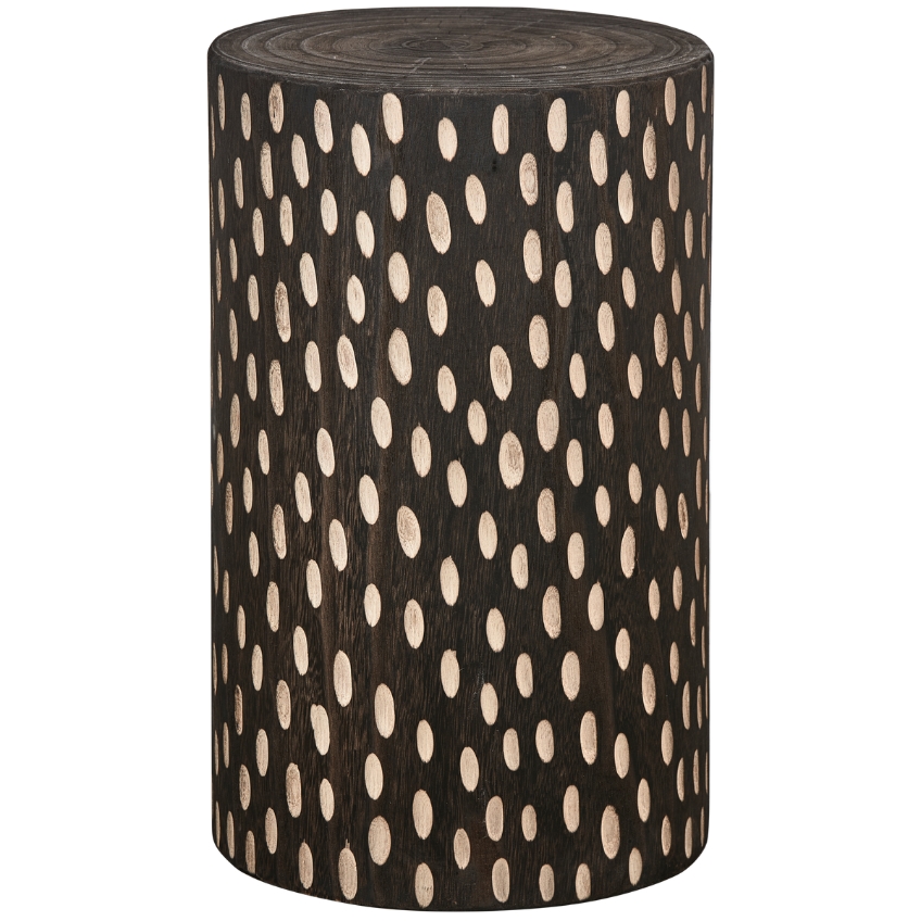 Hoorns Hnědý dřevěný odkládací stolek Pierre 30 cm