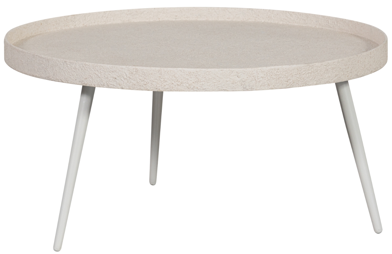Hoorns Krémově bílý kovový konferenční stolek Buster 76 cm