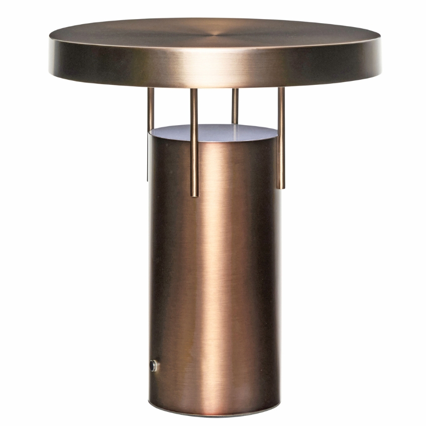 Mosazná kovová nabíjecí stolní LED lampa Hübsch BringMe