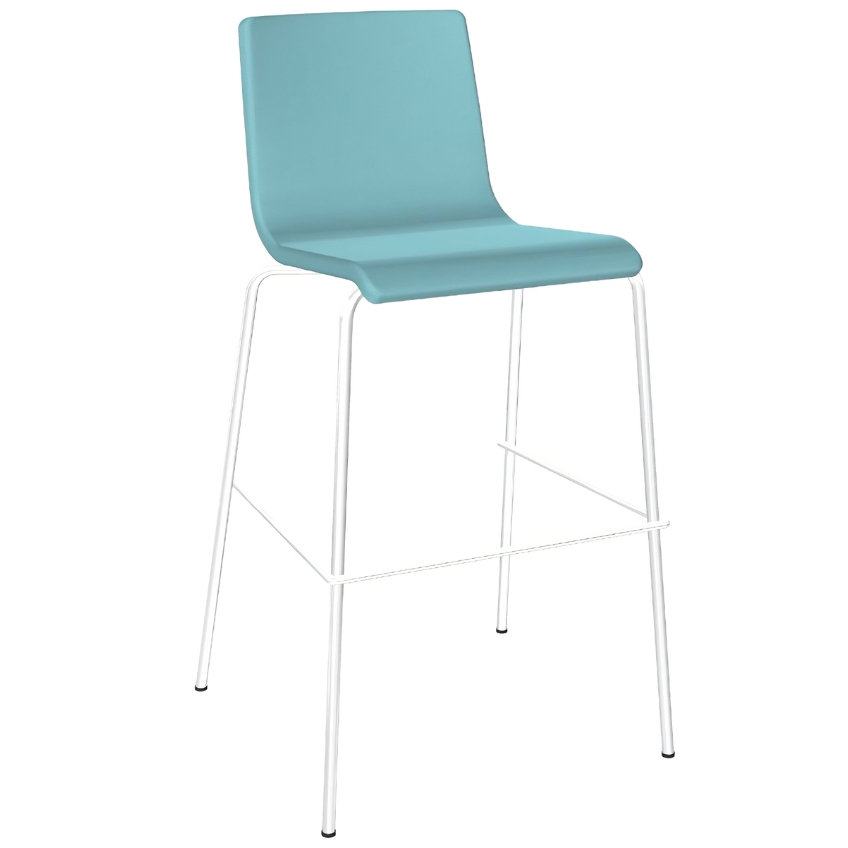 Narbutas Světle modrá čalouněná barová židle MOON 77 cm
