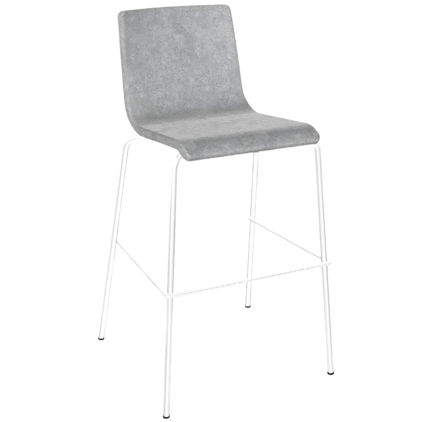 Narbutas Světle šedá čalouněná barová židle MOON 77 cm
