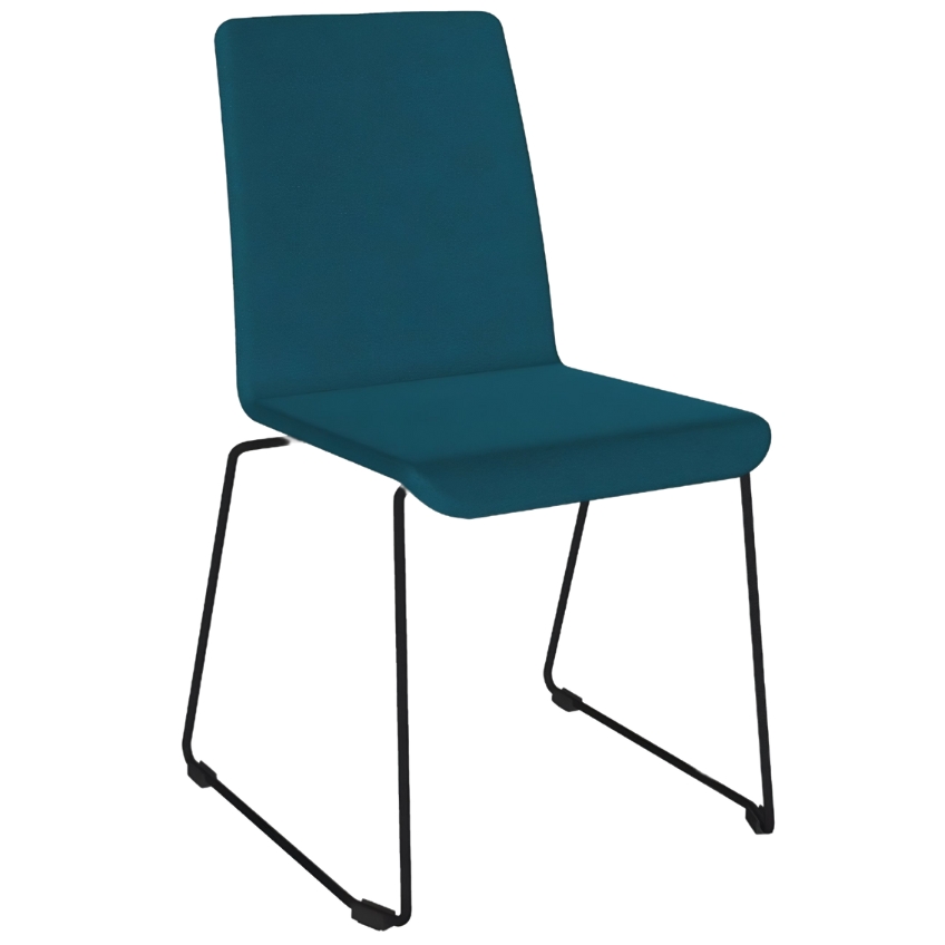 Narbutas Tmavě modrá čalouněná konferenční židle MOON