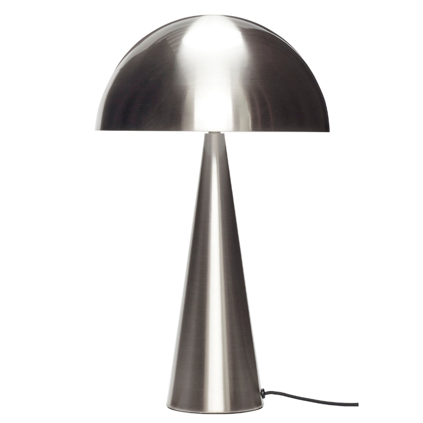 Stříbrná kovová stolní lampa Hübsch Mush 50 cm